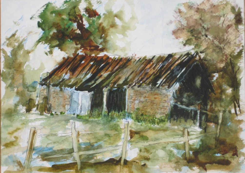Abandoned cabin, watercolour, pen and ink (2) Abandoned cabin, watercolour, pen and ink (2)