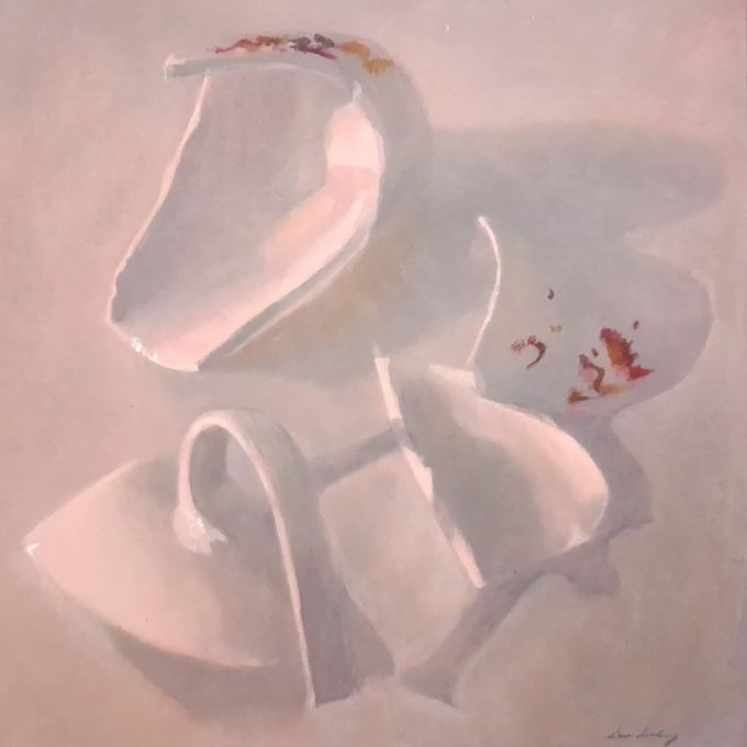 Broken cup oil by Lea Laboy