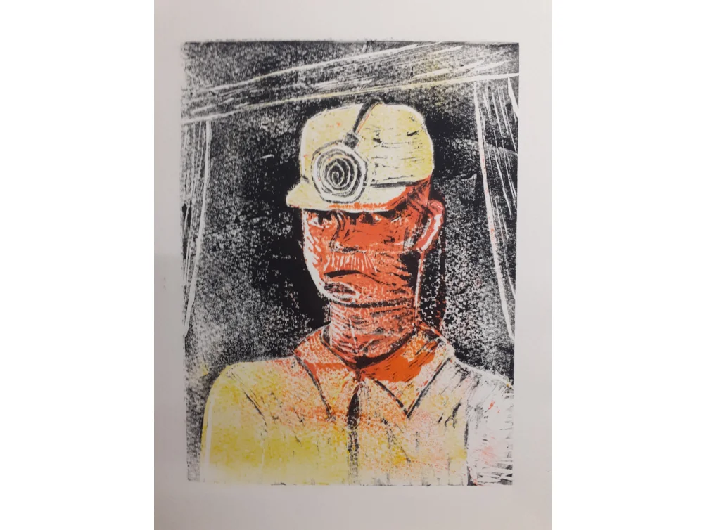Coal Not Dole 2 of 6 - Reduction Linoprint - 9th Feb 2025 Coal Not Dole 2 of 6 - Reduction Linoprint - 9th Feb 2025
