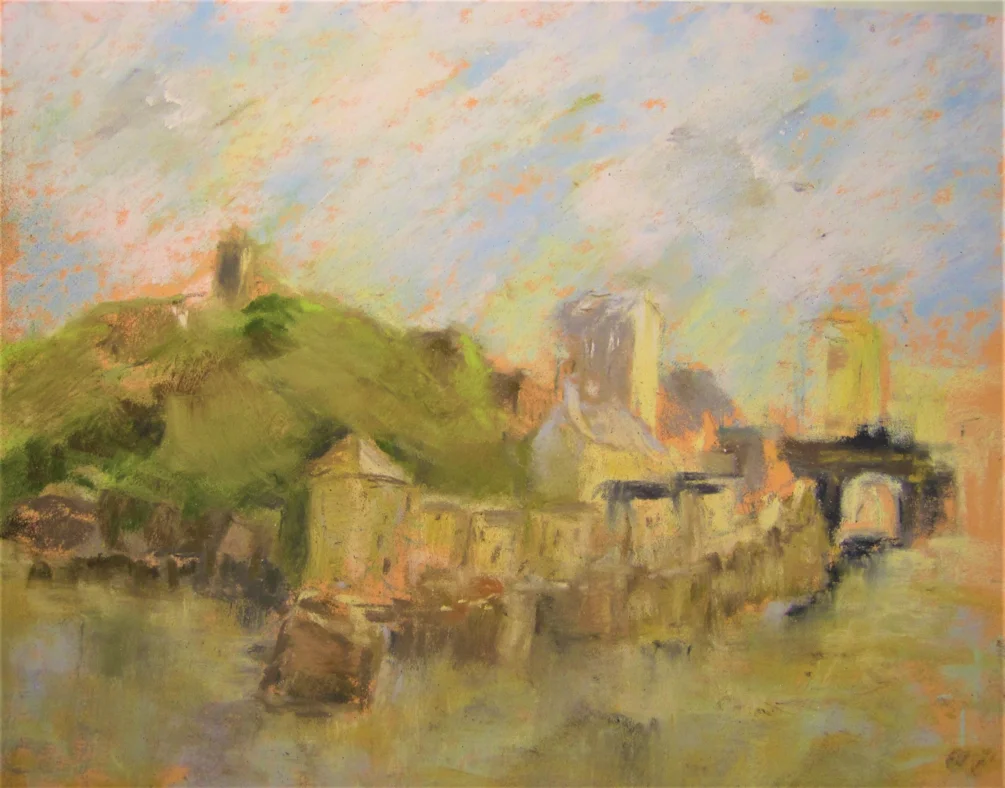 Gone fishing, pastel Gone fishing, pastel
