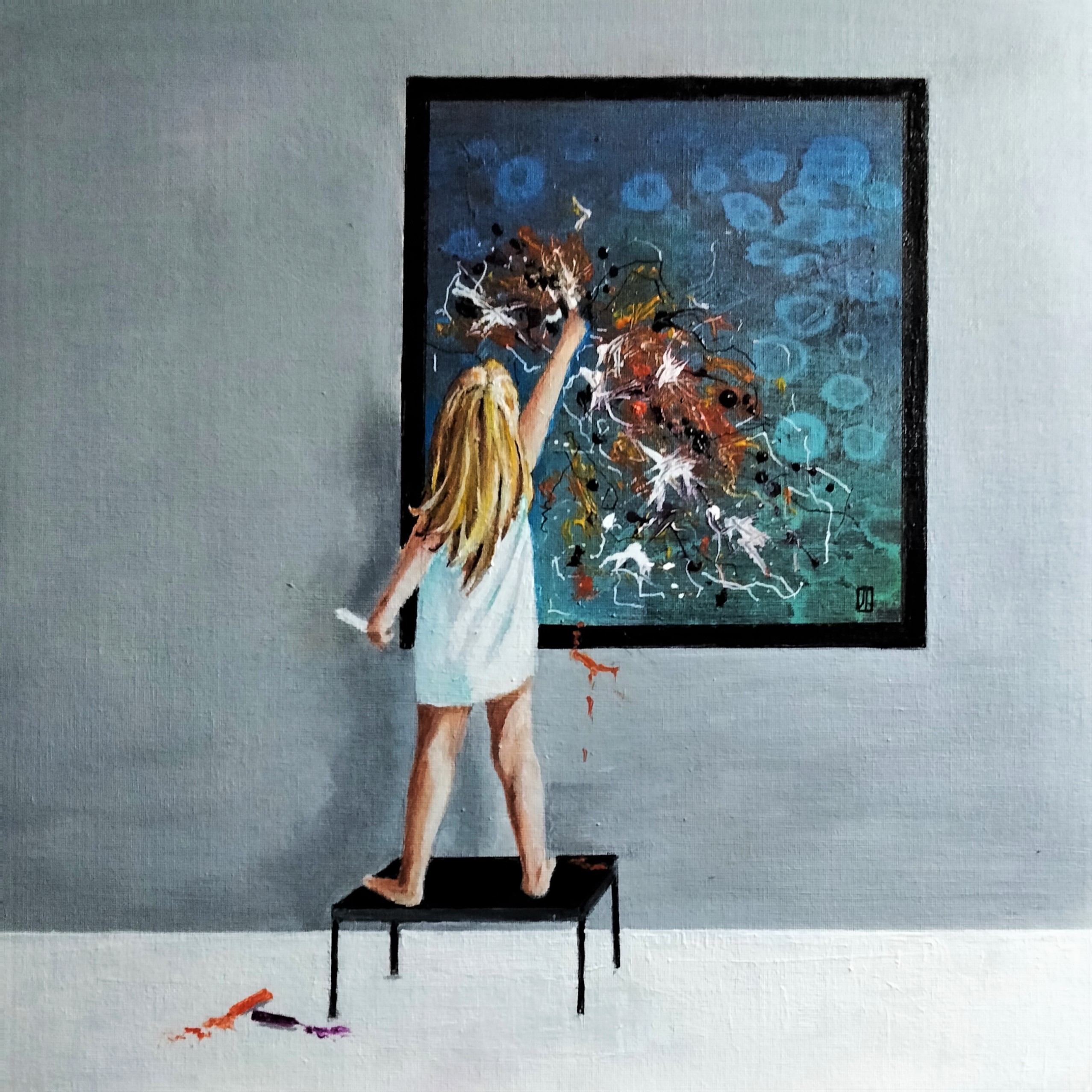 Hated the Original.  So Uch Better Now.   Acrylic. 40x40cms.