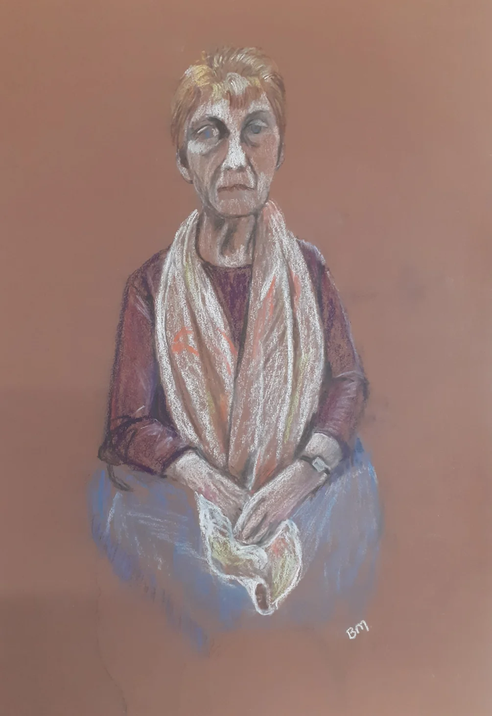 Hazel - Pastel pencils on brown Canson MiTientes paper - Ludlow Friday Group 28-10-2022 Hazel - Pastel pencils on brown Canson MiTientes paper - Ludlow Friday Group 28-10-2022