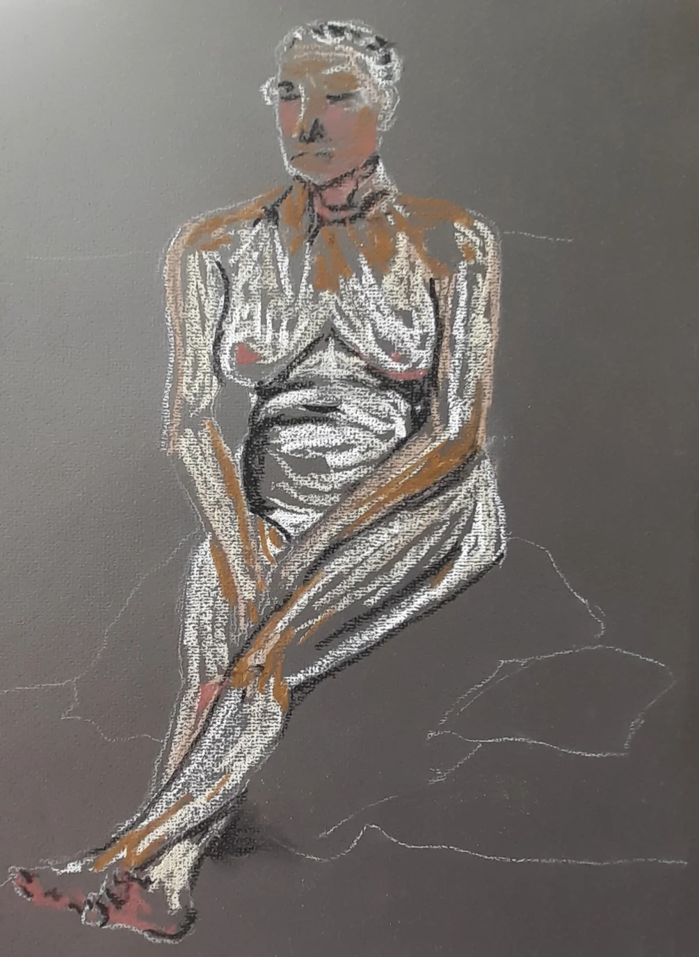 Hazel - Unfinished 30 Minute Study, Soft pastels on dark grey Jacksons pastel paper, 23rd Feb 2024 Hazel - Unfinished 30 Minute Study, Soft pastels on dark grey Jacksons pastel paper, 23rd Feb 2024