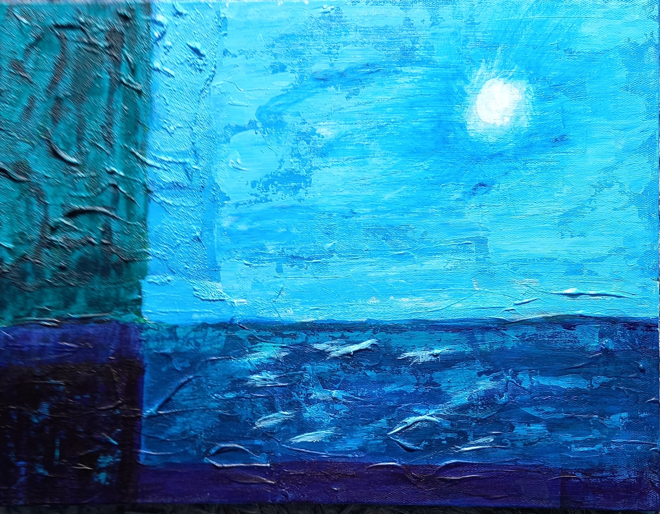 Irridescent moon, abstract