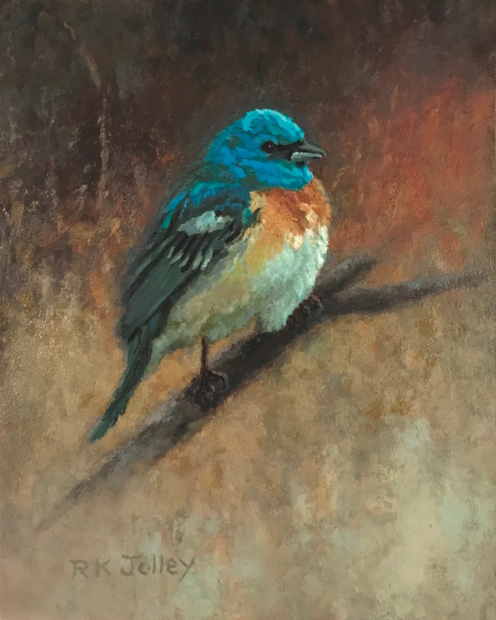 Lazuli Bunting, 8 x 10, oil on board, 2022, 2295x2869 Lazuli Bunting, 8 x 10, oil on board, 2022, 2295x2869