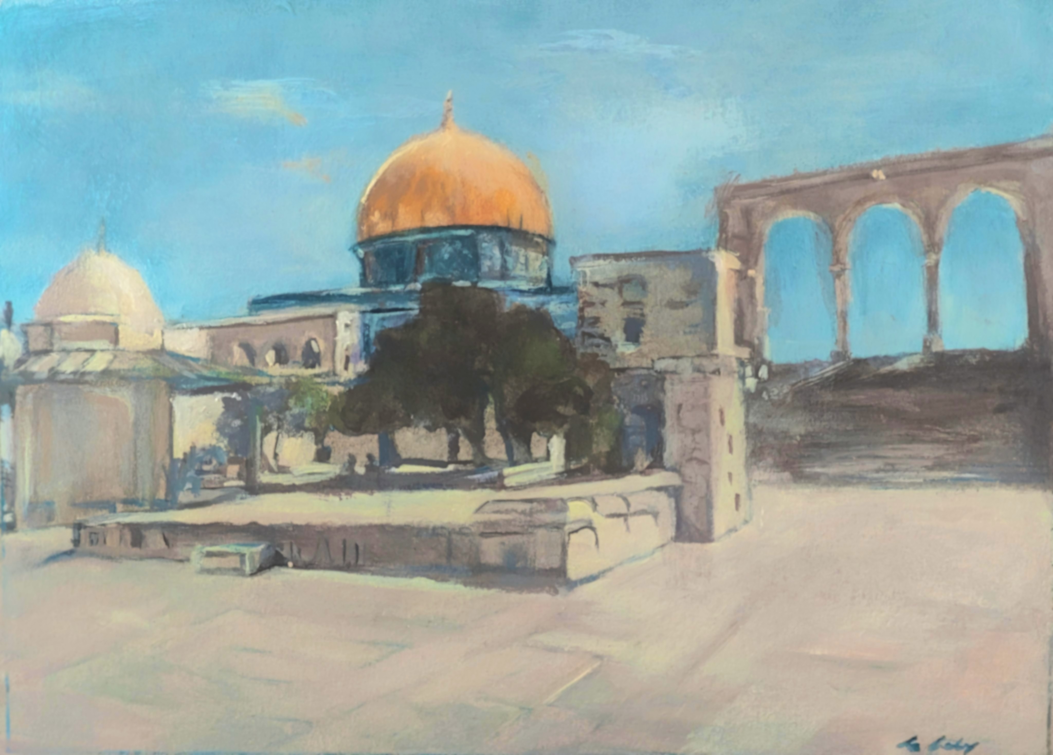 Mosque Al-Aqsa , oil by Lea Laboy