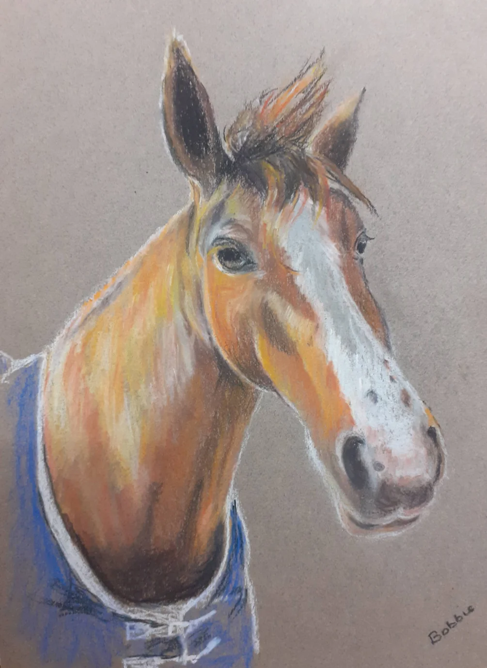 Nessa - Pastel Drawing on Coloured Paper - 13th February 2021 Nessa - Pastel Drawing on Coloured Paper - 13th February 2021