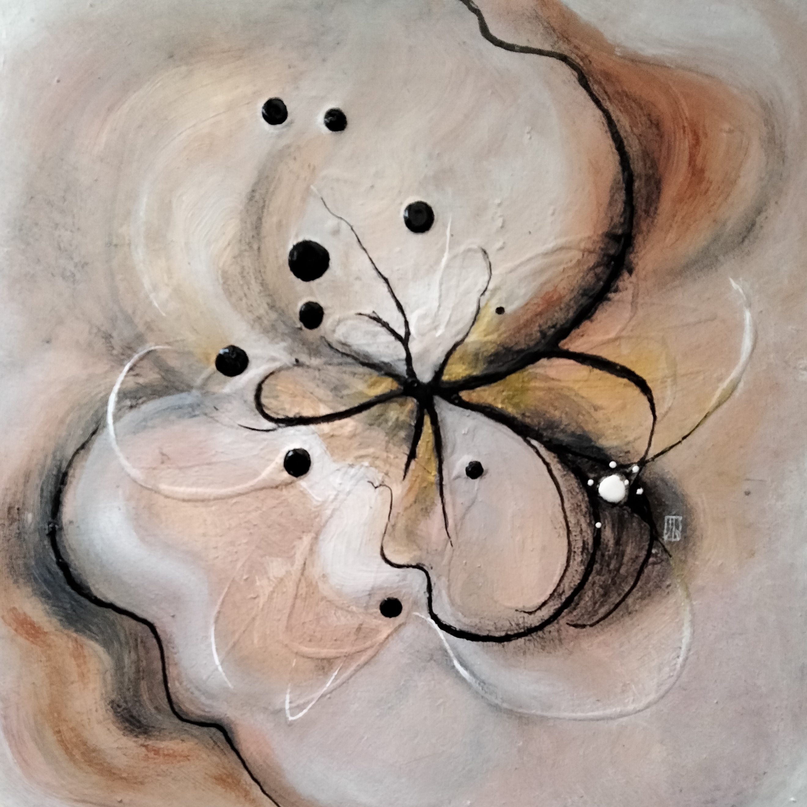 Octopus. Acrylic on 40x40 MDF backing board