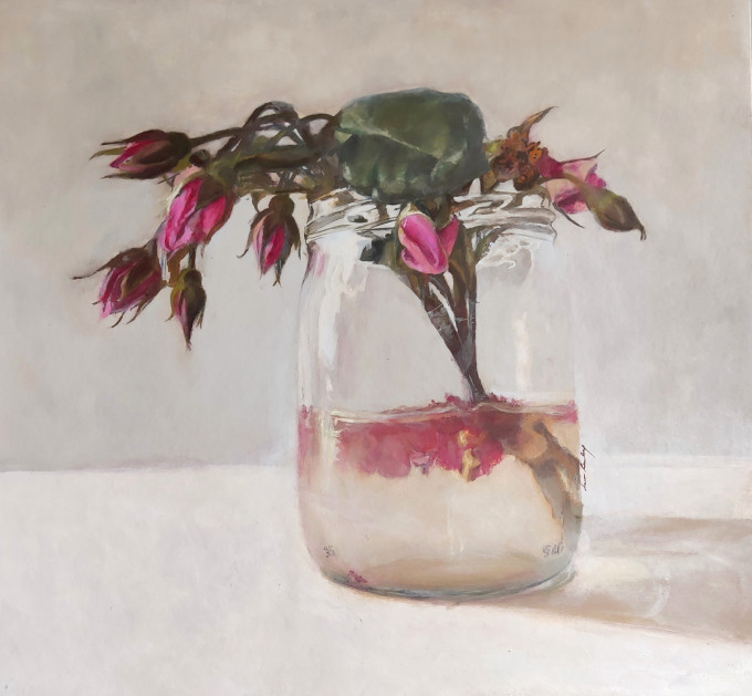 Rosebuds oil painting Lea Laboy