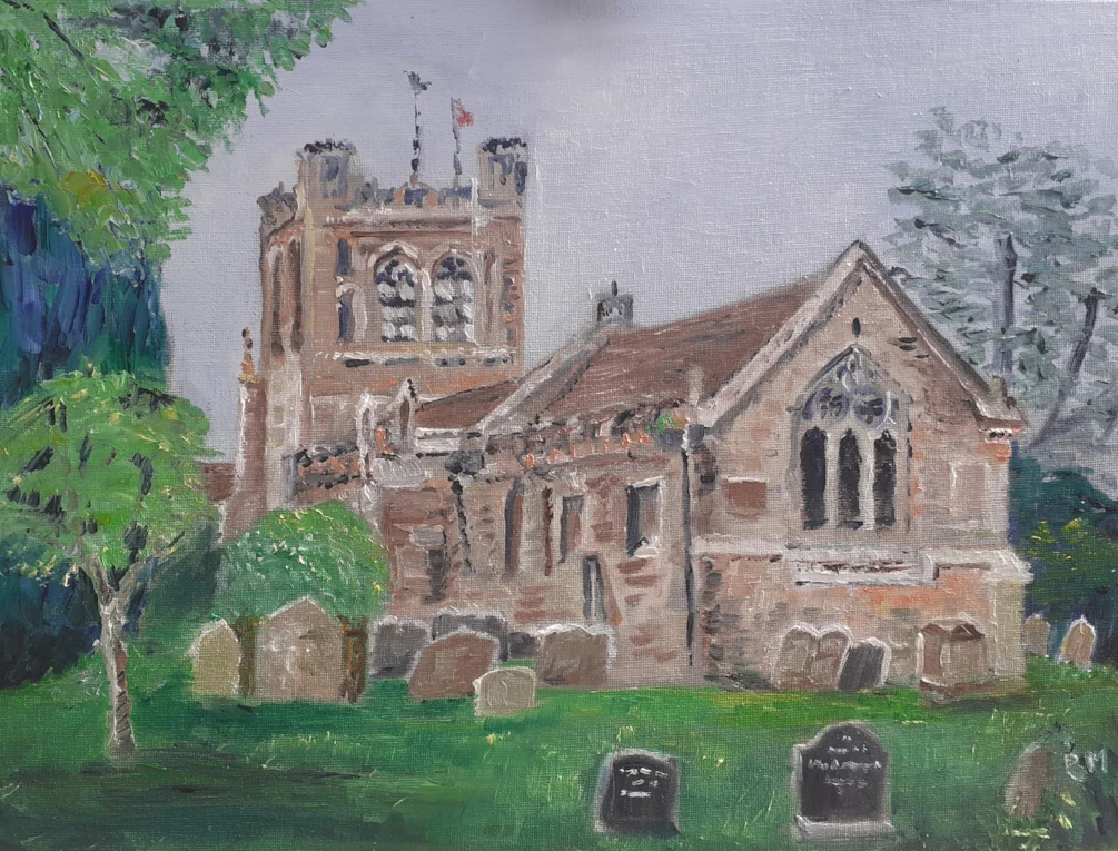 St Mary's Church, Burford, South Shropshire - Plein air - Oil on canvas board 16-6-2023 St Mary's Church, Burford, South Shropshire - Plein air - Oil on canvas board 16-6-2023