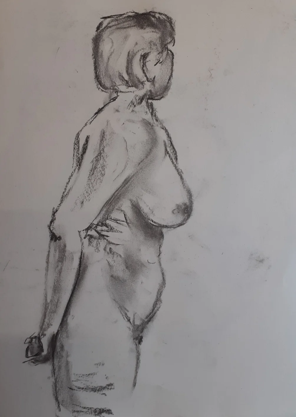 Standing Nude (Carole) - Charcoal - Ludlow Friday Group 11th Feb 2023 Standing Nude (Carole) - Charcoal - Ludlow Friday Group 11th Feb 2023