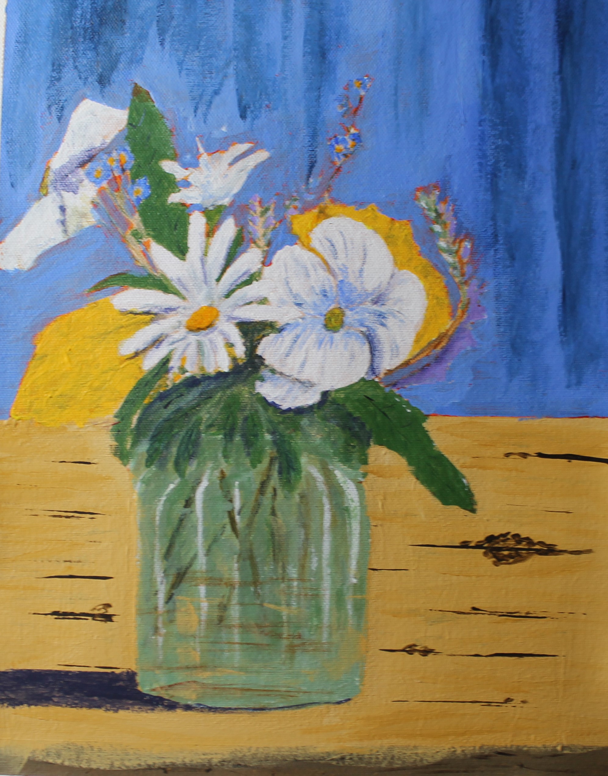 Study of flowers in jar