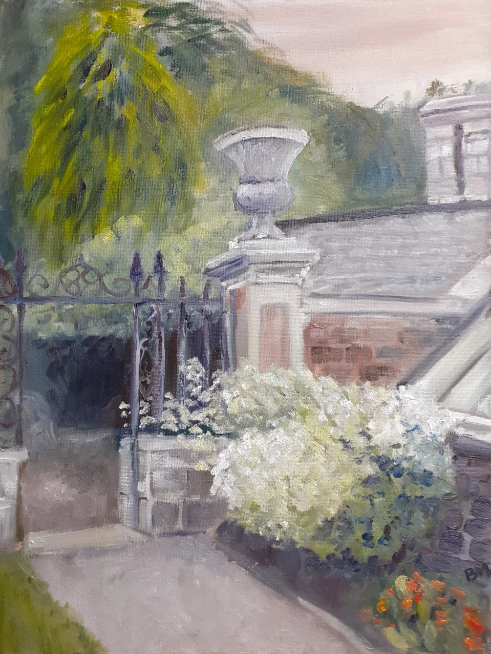 The Garden Gate, Acton Scott Hall - Oil on canvas board, begun en plein air 12-7-2022 finished in the studio 20-7-2022 The Garden Gate, Acton Scott Hall - Oil on canvas board, begun en plein air 12-7-2022 finished in the studio 20-7-2022
