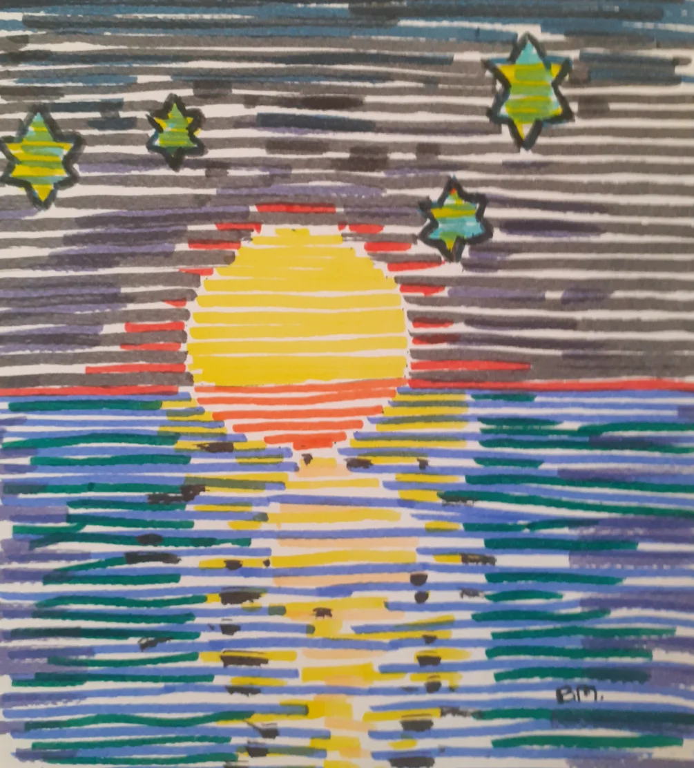 Untitled (Abstract Sunset) - Water based marker pens, 10th Sept 2023 Untitled (Abstract Sunset) - Water based marker pens, 10th Sept 2023