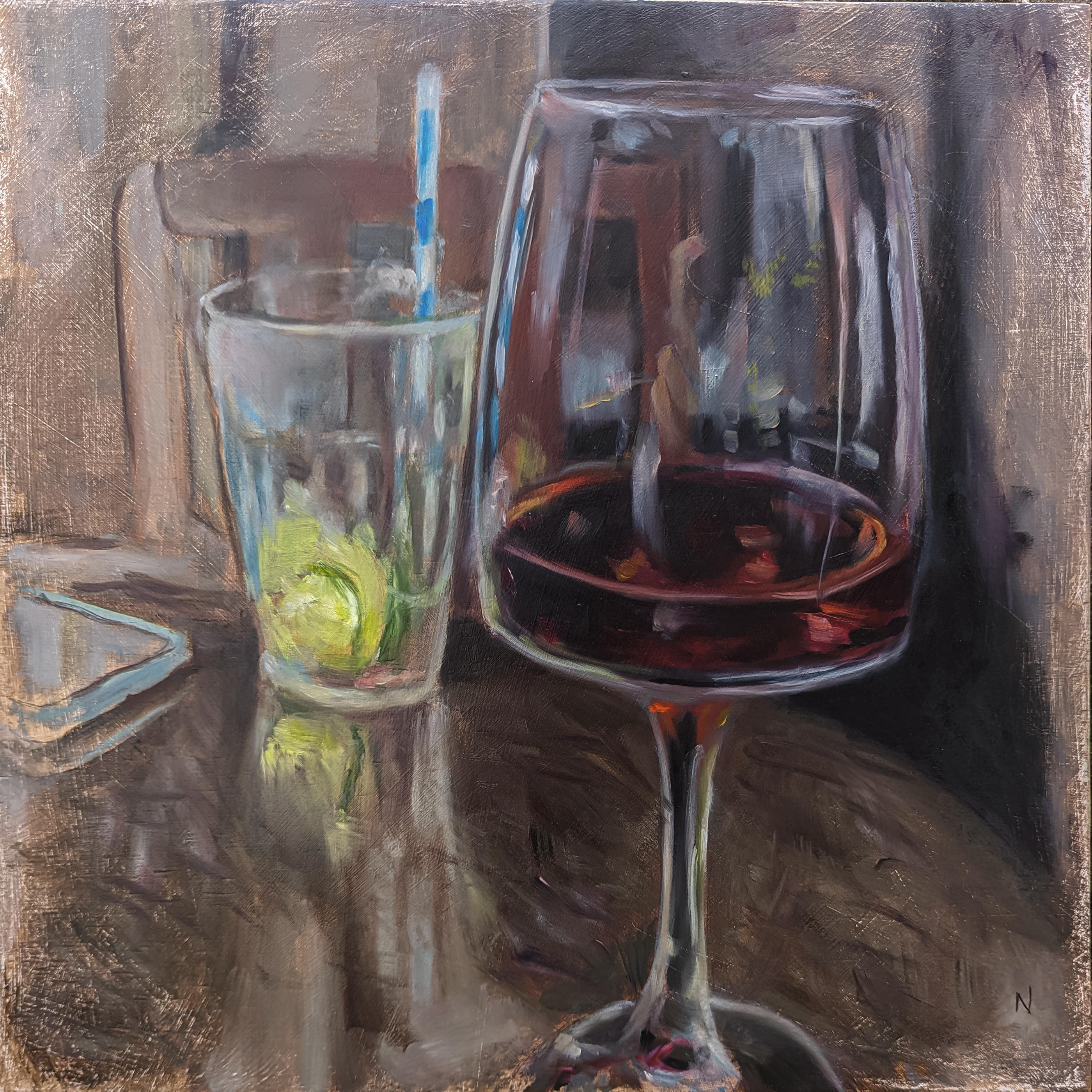 Wine painting