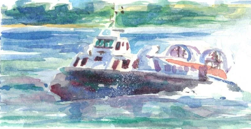 Hovercraft leaving Isle of Wight Hovercraft leaving Isle of Wight