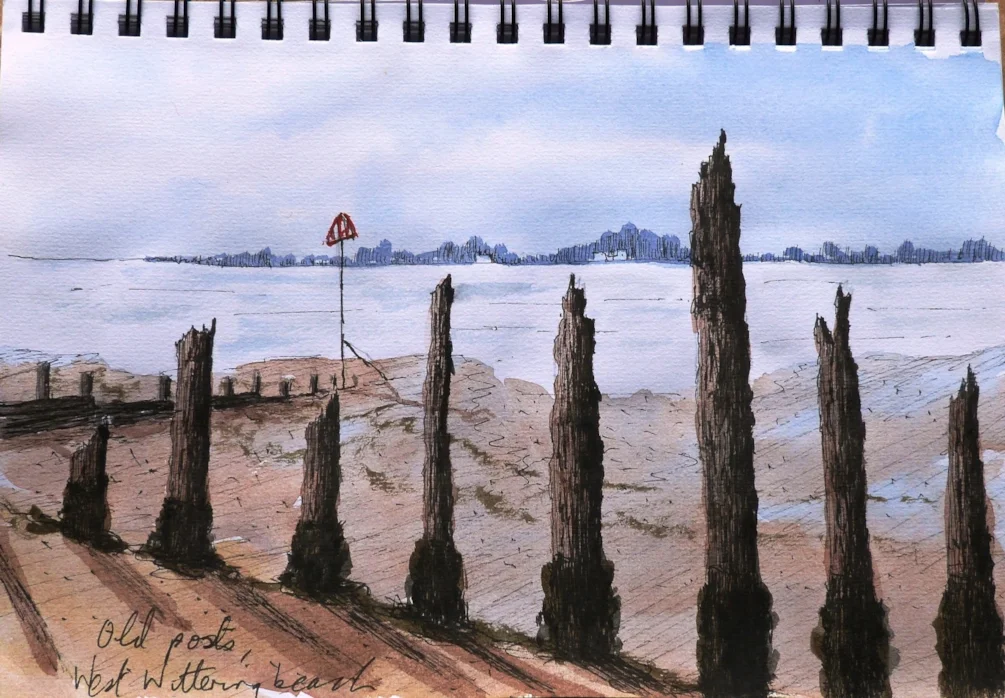 Old posts, West Wittering beach Old posts, West Wittering beach