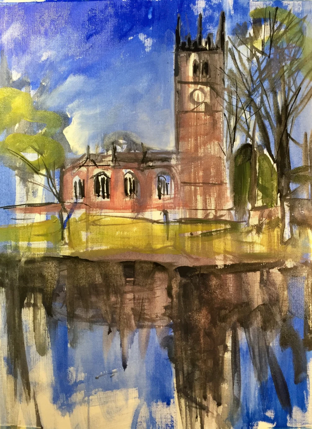 Gawsworth church. Acrylic on 40x30 cm canvas Gawsworth church. Acrylic on 40x30 cm canvas