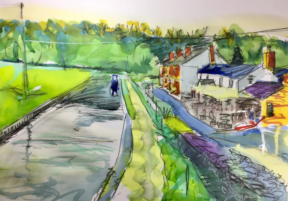 The Hollybush at Denford, ink on A2 The Hollybush at Denford, ink on A2