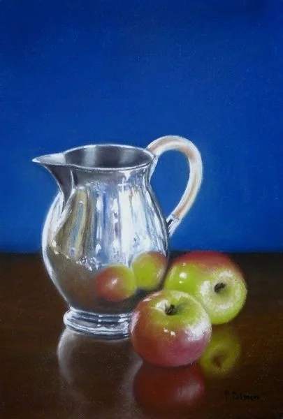 Silver jug and apples Silver jug and apples