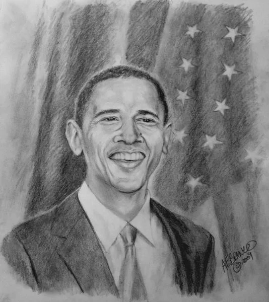 Obama Pencil Portrait. Obama Pencil Portrait.
