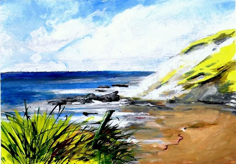 Cliff and beach Cliff and beach