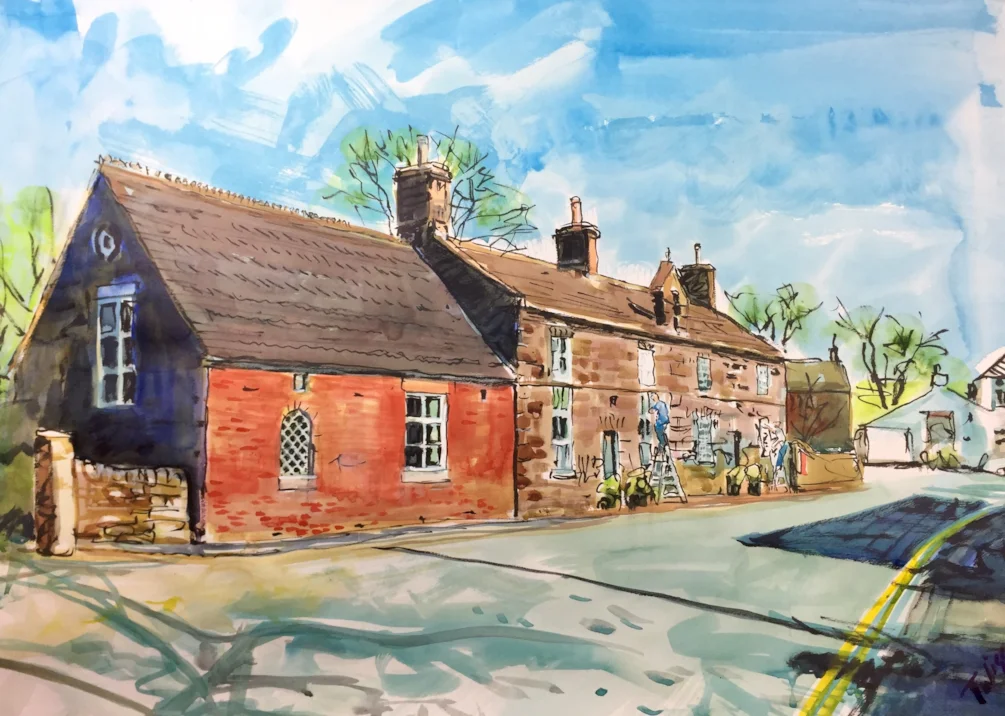 Old School house at Meerbrook, ink on A2 Old School house at Meerbrook, ink on A2