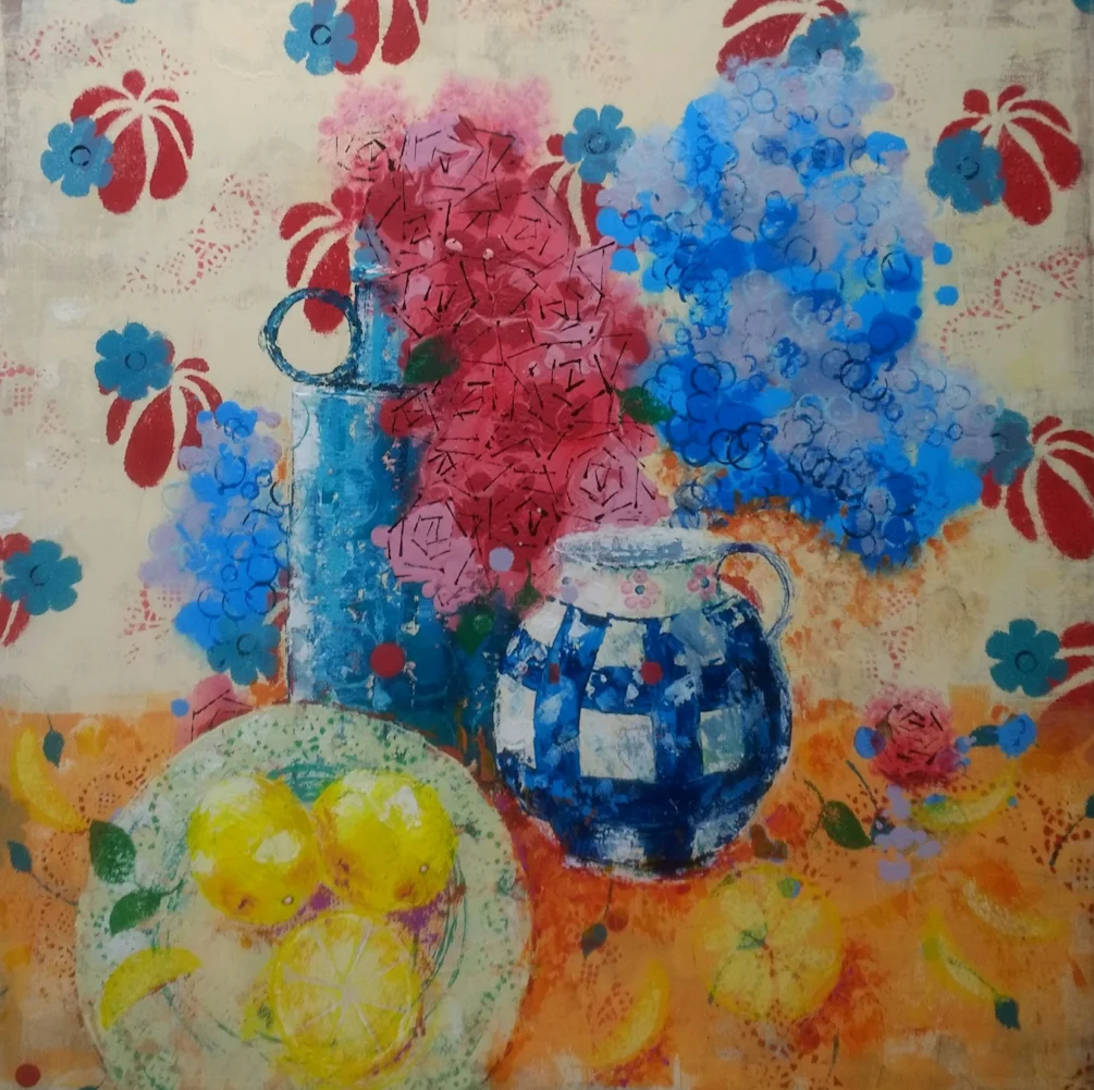 Blue vase series - Striped Pot © Blue vase series - Striped Pot ©