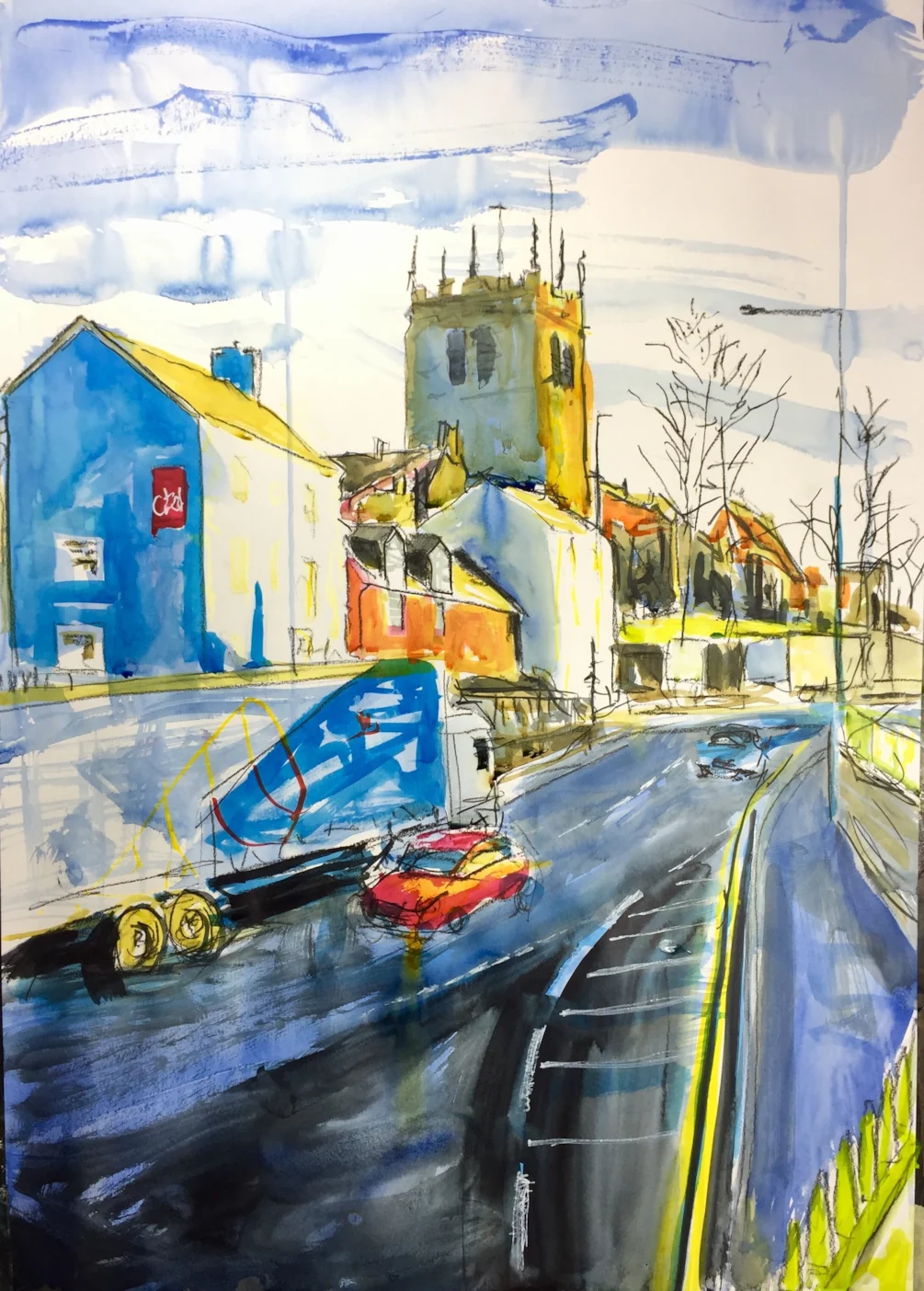 St Edwards Leek, ink and conte on A2 St Edwards Leek, ink and conte on A2