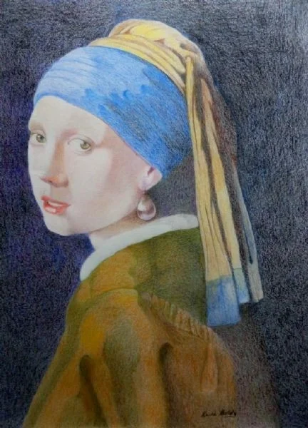 Girl with Pearl Earring a Pencil crayon study Girl with Pearl Earring a Pencil crayon study