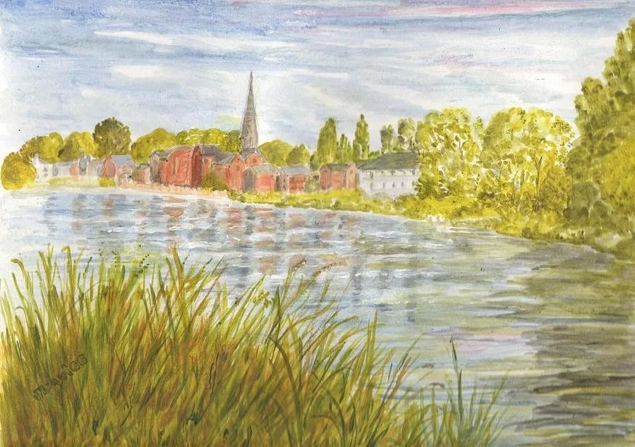 Trews Weir, Exeter, by Janet Davies, Devon. Trews Weir, Exeter, by Janet Davies, Devon.