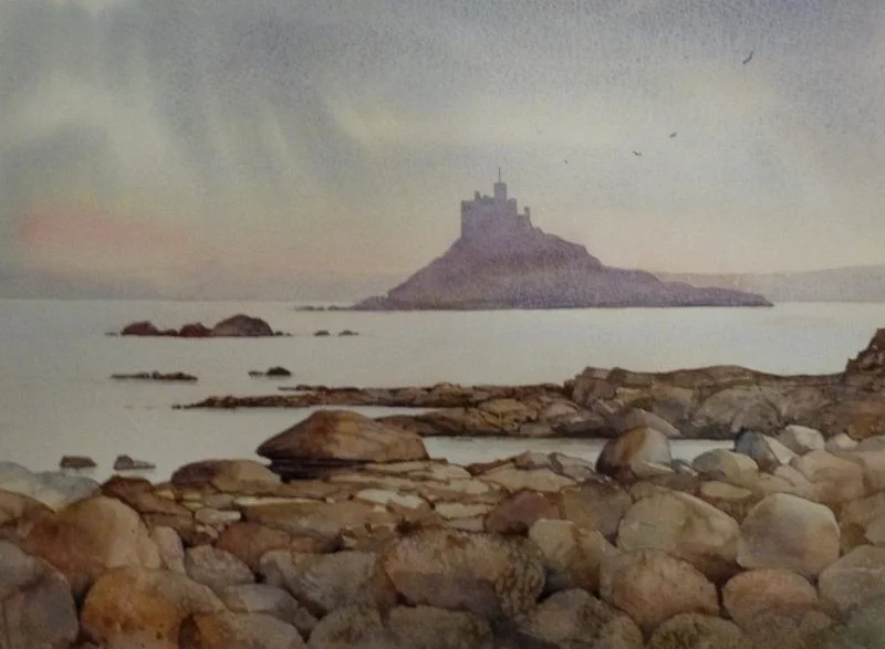 St Michaels Mount from Trenow Cove Cornwall St Michaels Mount from Trenow Cove Cornwall