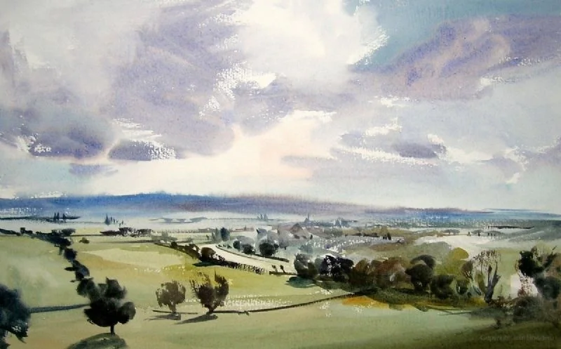 The Parrett and levels from Burrow mump The Parrett and levels from Burrow mump