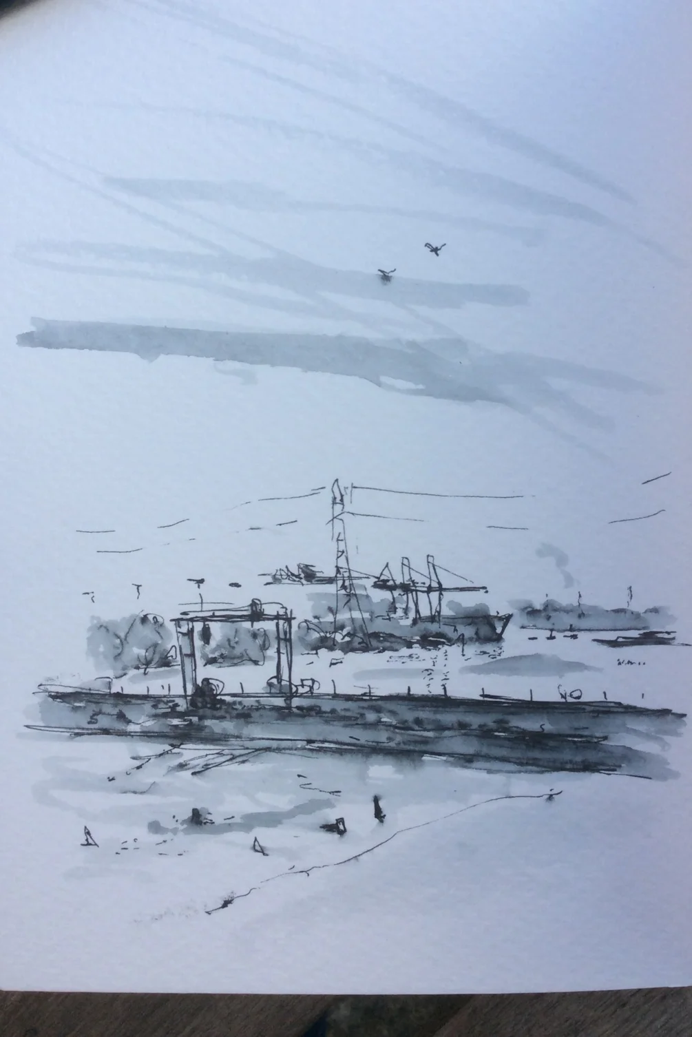 Morning sketch on Redbridge flyover Morning sketch on Redbridge flyover