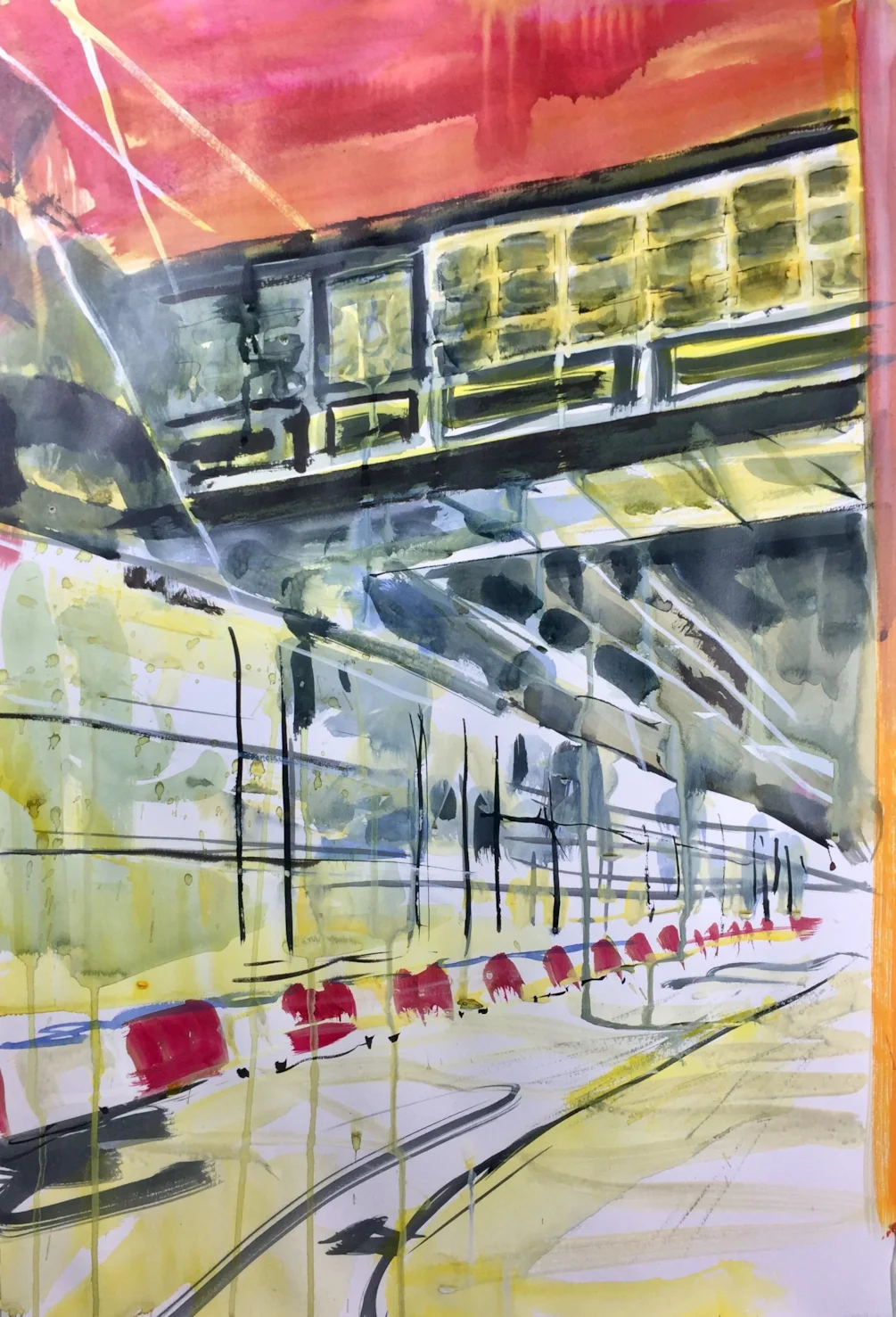 Queens St, Worthington Mill bridge. Ink on A2 Queens St, Worthington Mill bridge. Ink on A2