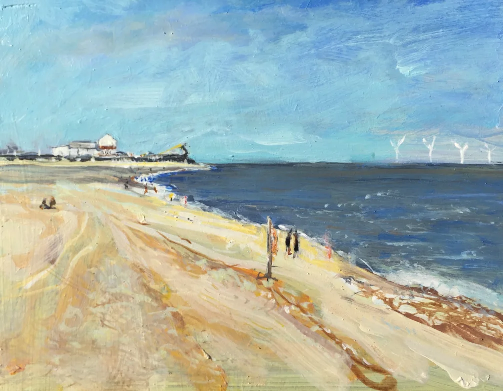 On the beach Great Yarmouth, en plein air acrylic on 8x10 board On the beach Great Yarmouth, en plein air acrylic on 8x10 board