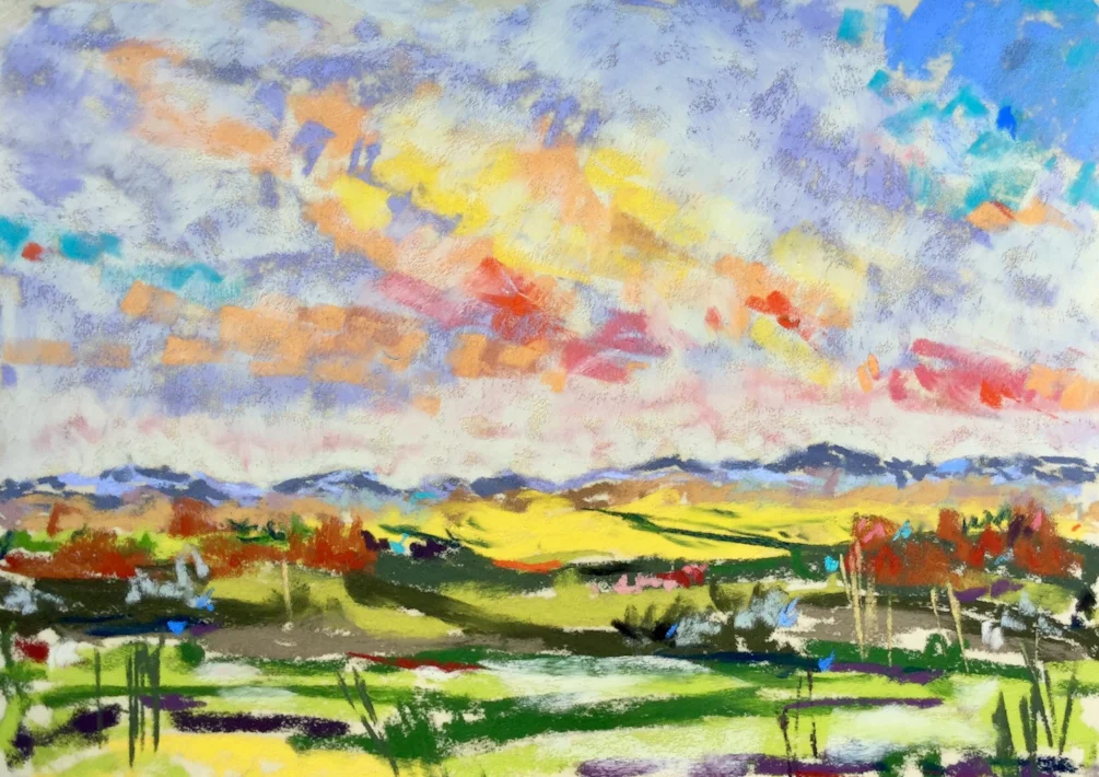 Pastel sketch - sunset. Pastel sketch - sunset.