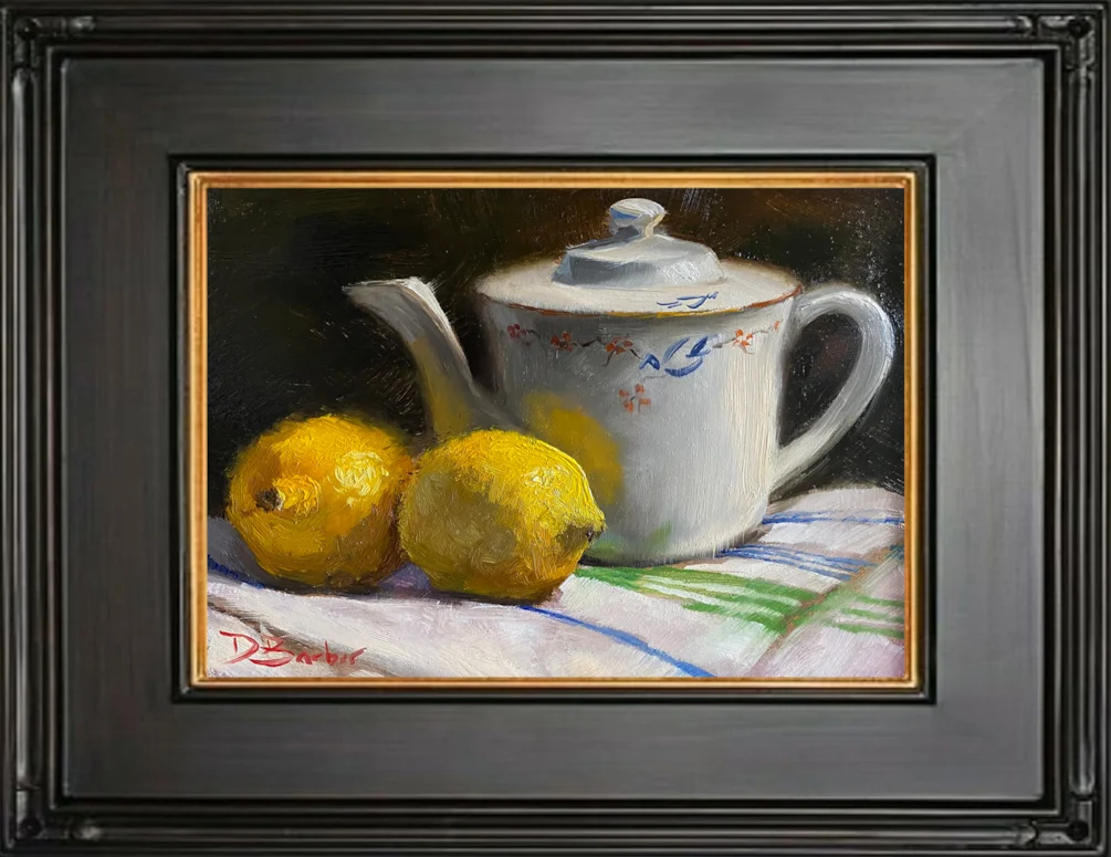 lemons teapot framed no title lemons teapot framed no title