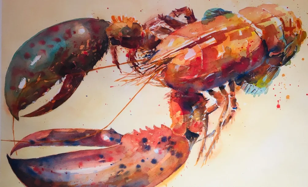 lobster in watercolour lobster in watercolour