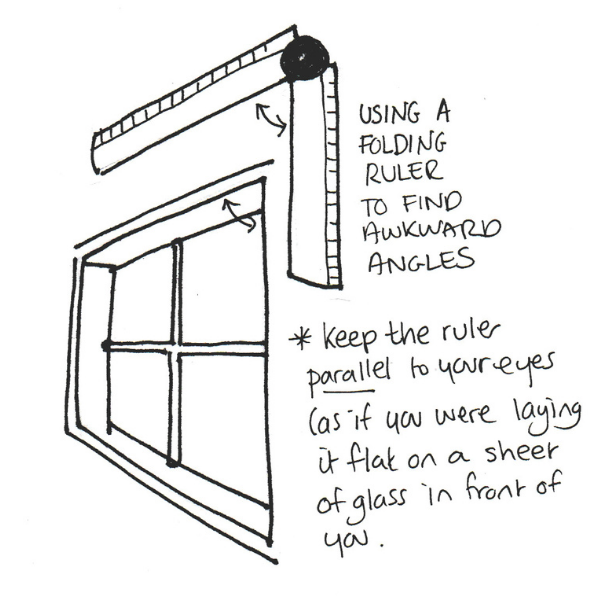 A good high street stationery shop will stock a folding ruler. Here’s one way  of using it