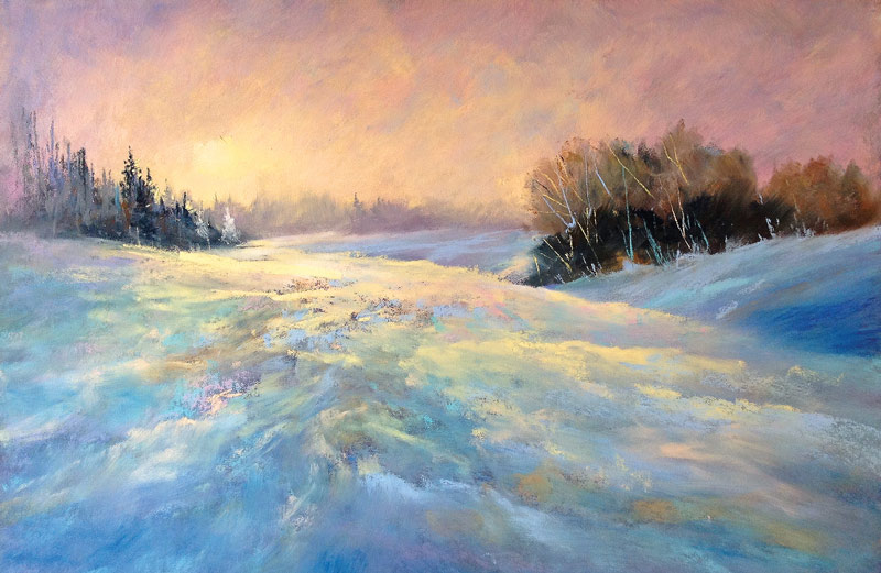 How to paint snow in pastel