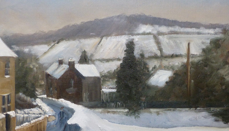 How to paint a snowladen street scene in oils