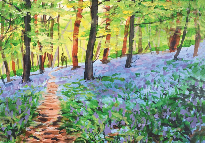 How to paint bluebells in acrylics