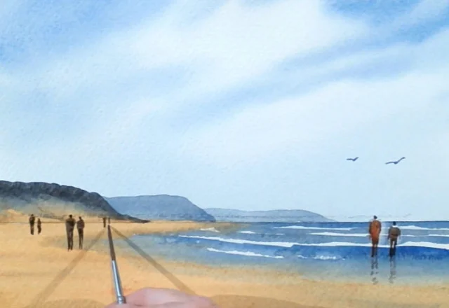 Watercolour seascape