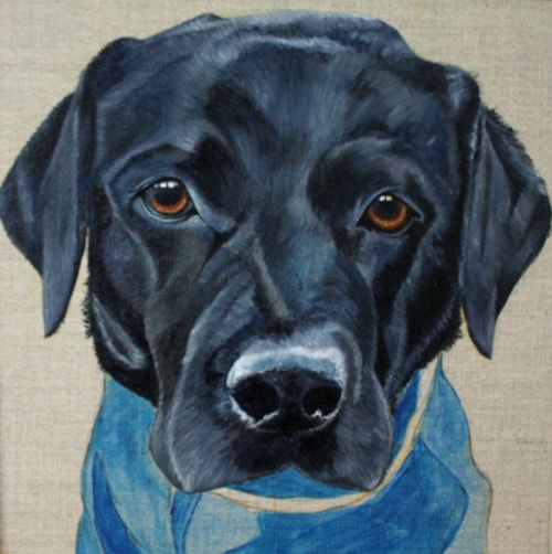 How to paint a black Labrador with Andrea Abraham