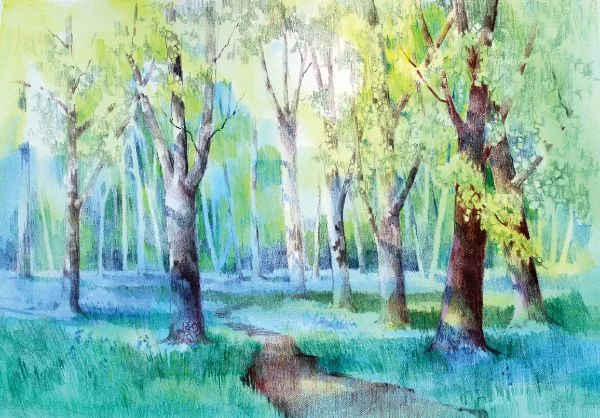 How to paint a spring landscape