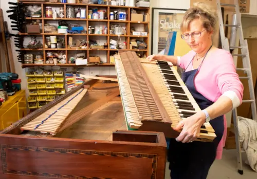 Piano conservation specialist Lucy Coad Piano conservation specialist Lucy Coad