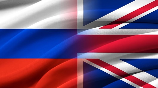 Russian and British flags