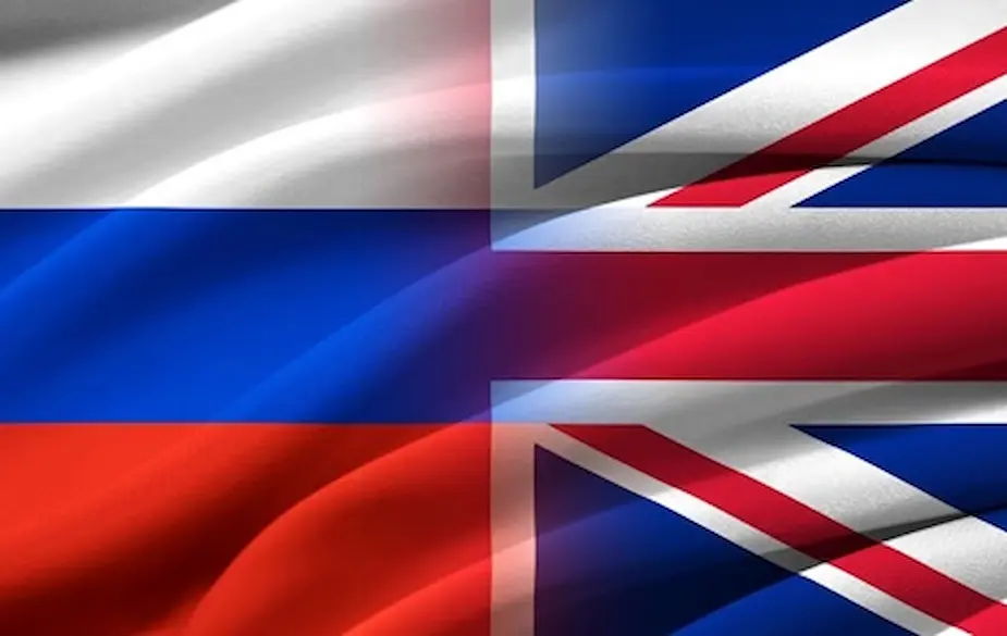 Russian and British flags Russian and British flags